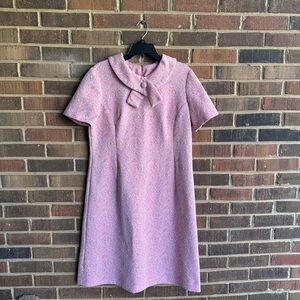 1960s Vintage Pink and green paisley Short Sleeve Dress